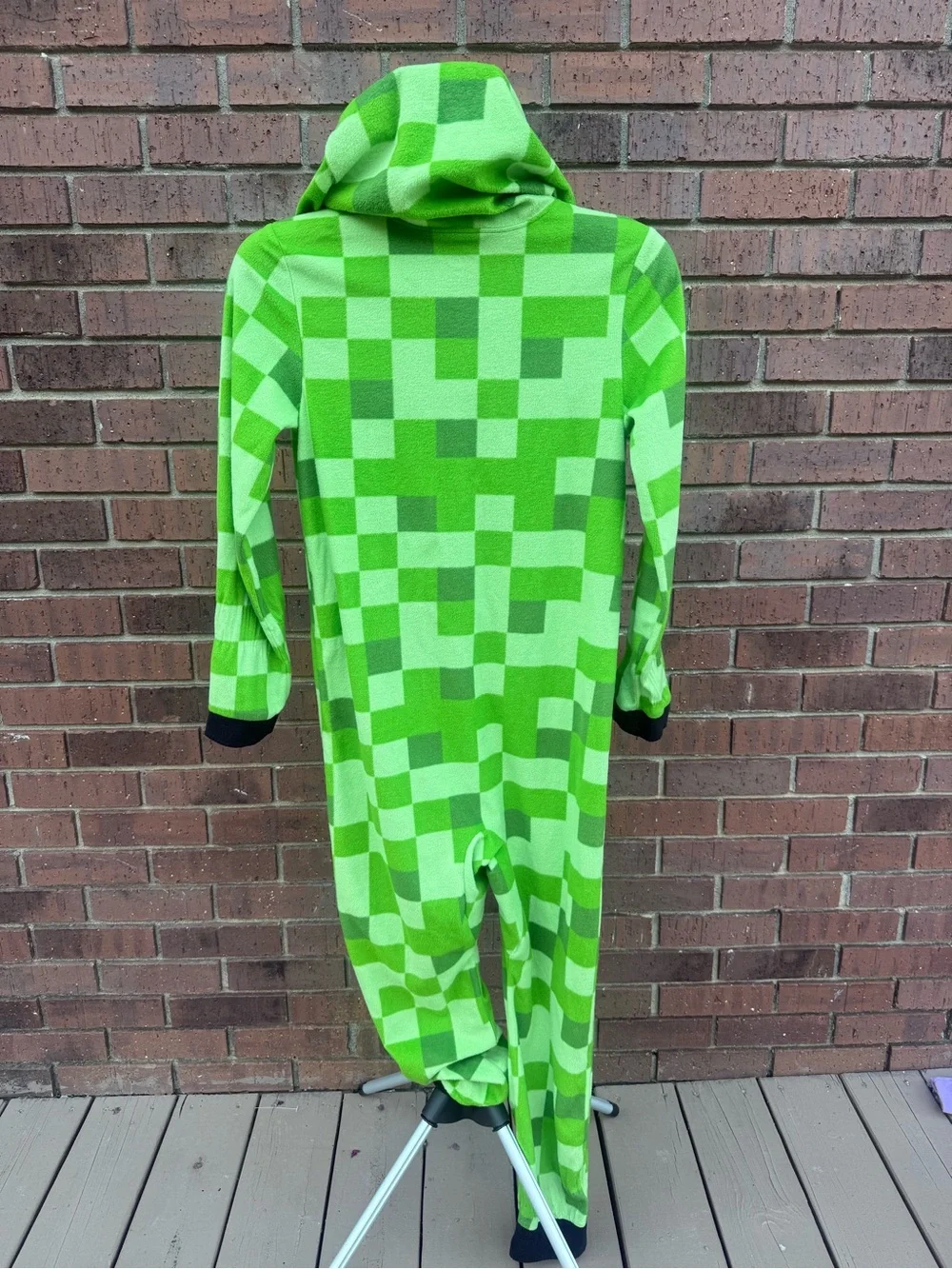 Minecraft Creeper One Piece Kids Sleepwear Jumpsuit Costume Youth Size 14/16 EUC